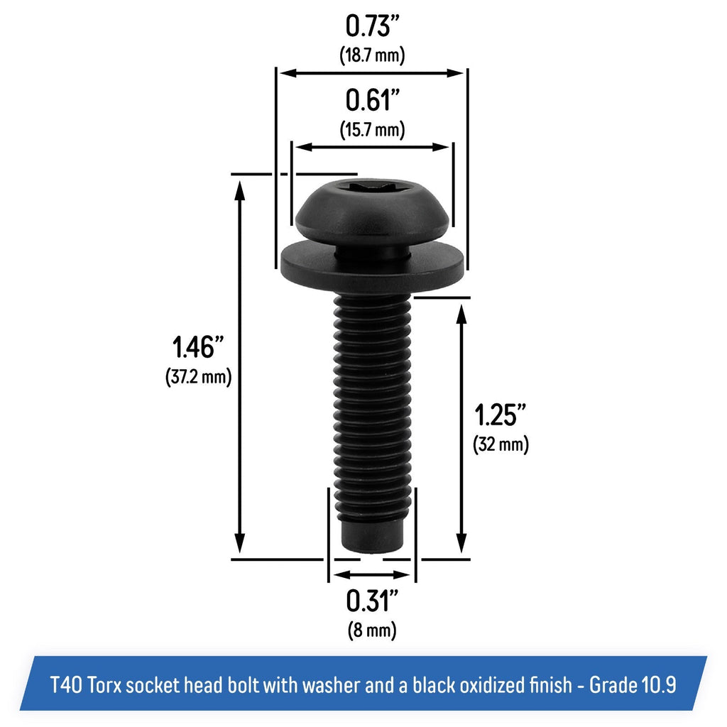 M8 Torx Screw Bolts for Jeep Wrangler JK 07-18 Pillar Hardtop Doors Frame 6 Piece