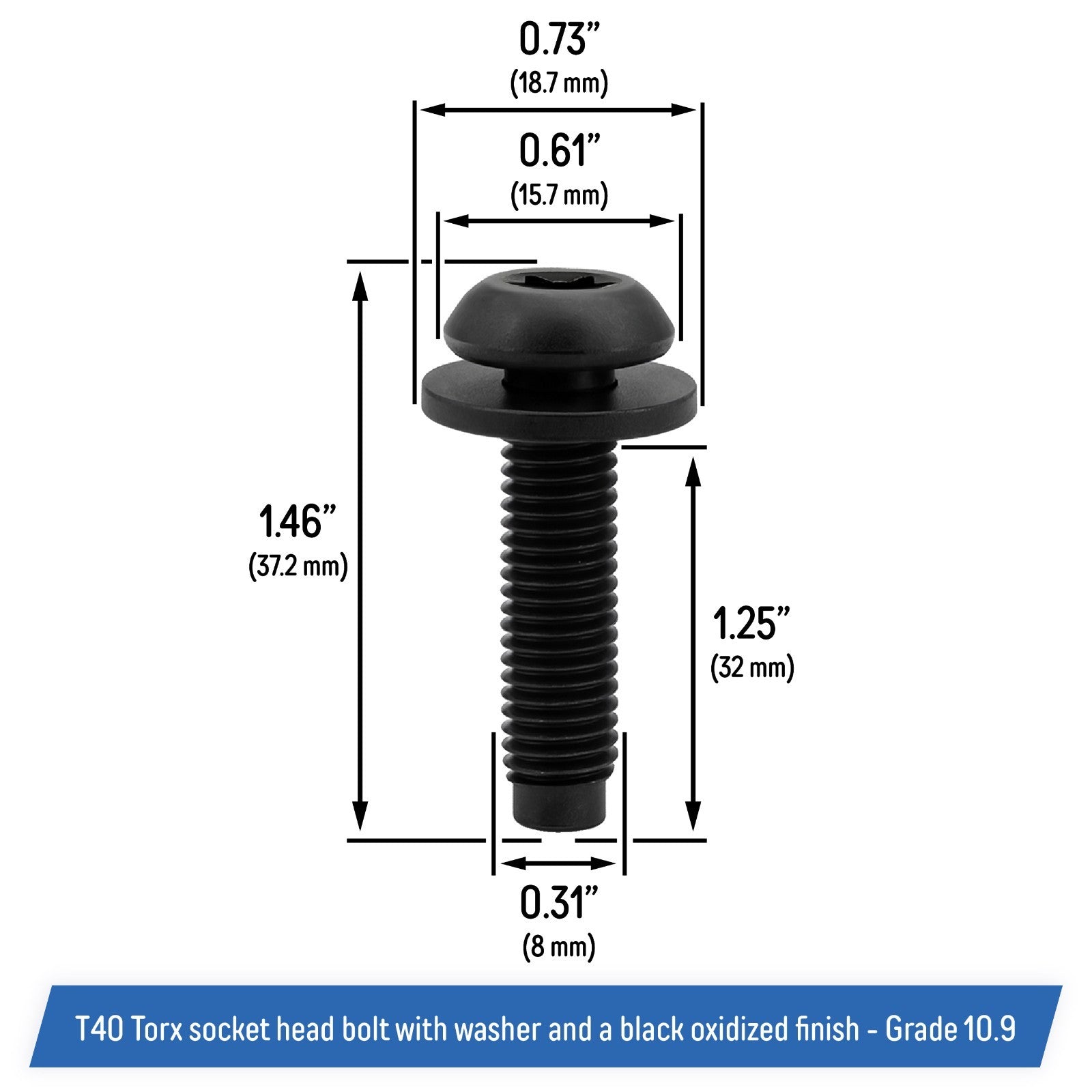 M8 Torx Screw Bolts for Jeep Wrangler JK 07-18 Pillar Hardtop Doors Frame 6 Piece
