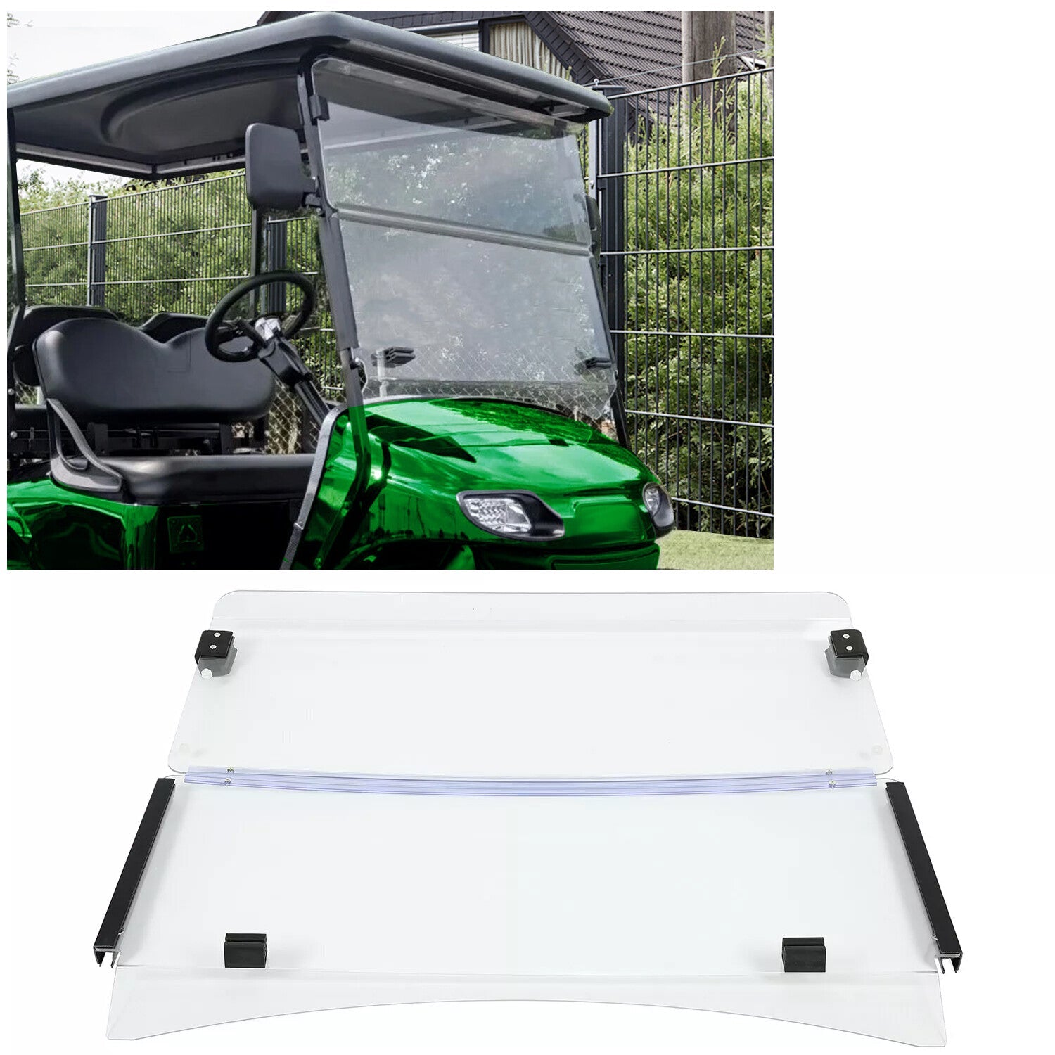 Clear Fold Down Golf Cart Windshield Windscreen for EZGO TXT 2014 Plus