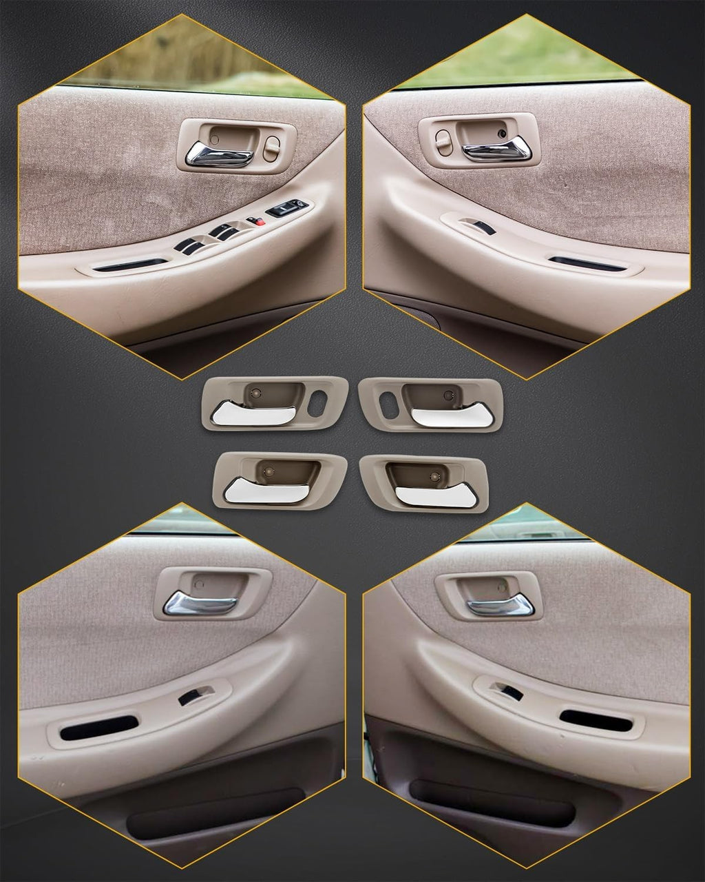 72165S84A01ZC Outside Exterior Interior Door Handle Set for 1998-02 Honda Accord