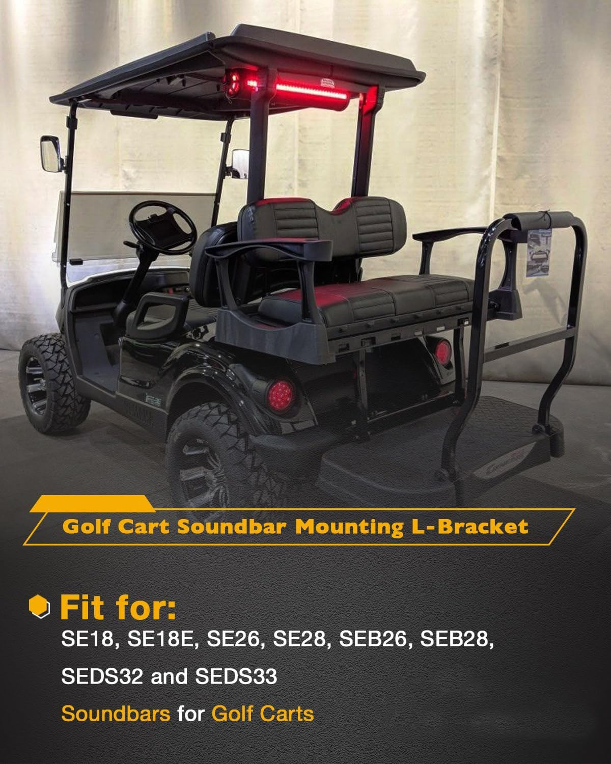Universal Soundbars Mounting L-Bracket for Golf Cart SE18 SE18E SE26 SE28 SEB26