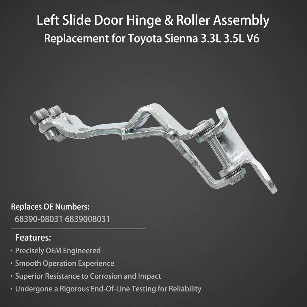 Left Driver Side Sliding Door Hinge And Roller For 2004 To 2010 Toyota Sienna
