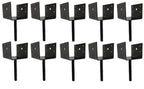 U Shaped 6x6 Deck Post Concrete Anchor Spike Fence Base Black Powder Coat 10 Pack