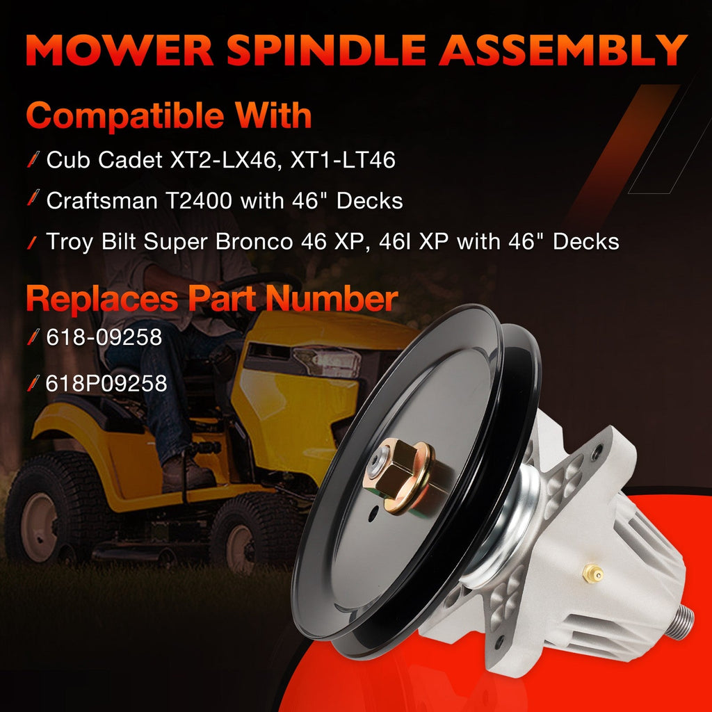 618P09258 Mower Deck Spindle for Cub Cadet XT2 XT1 MTD Craftsman Troy Bilt 46in