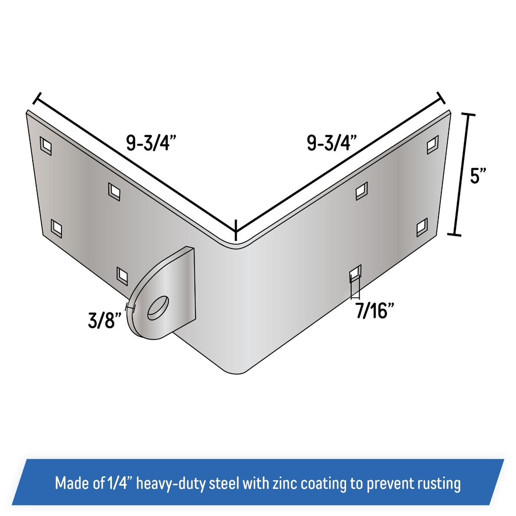 Floating Dock Outside Corner Hinge Plate Male Heavy Duty Galvanized Steel