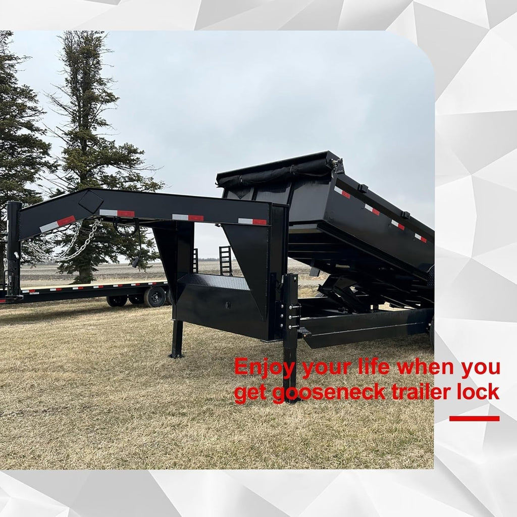 Black Gooseneck Trailer Lock with Key Lock for RVs Livestock Haulers Trailers