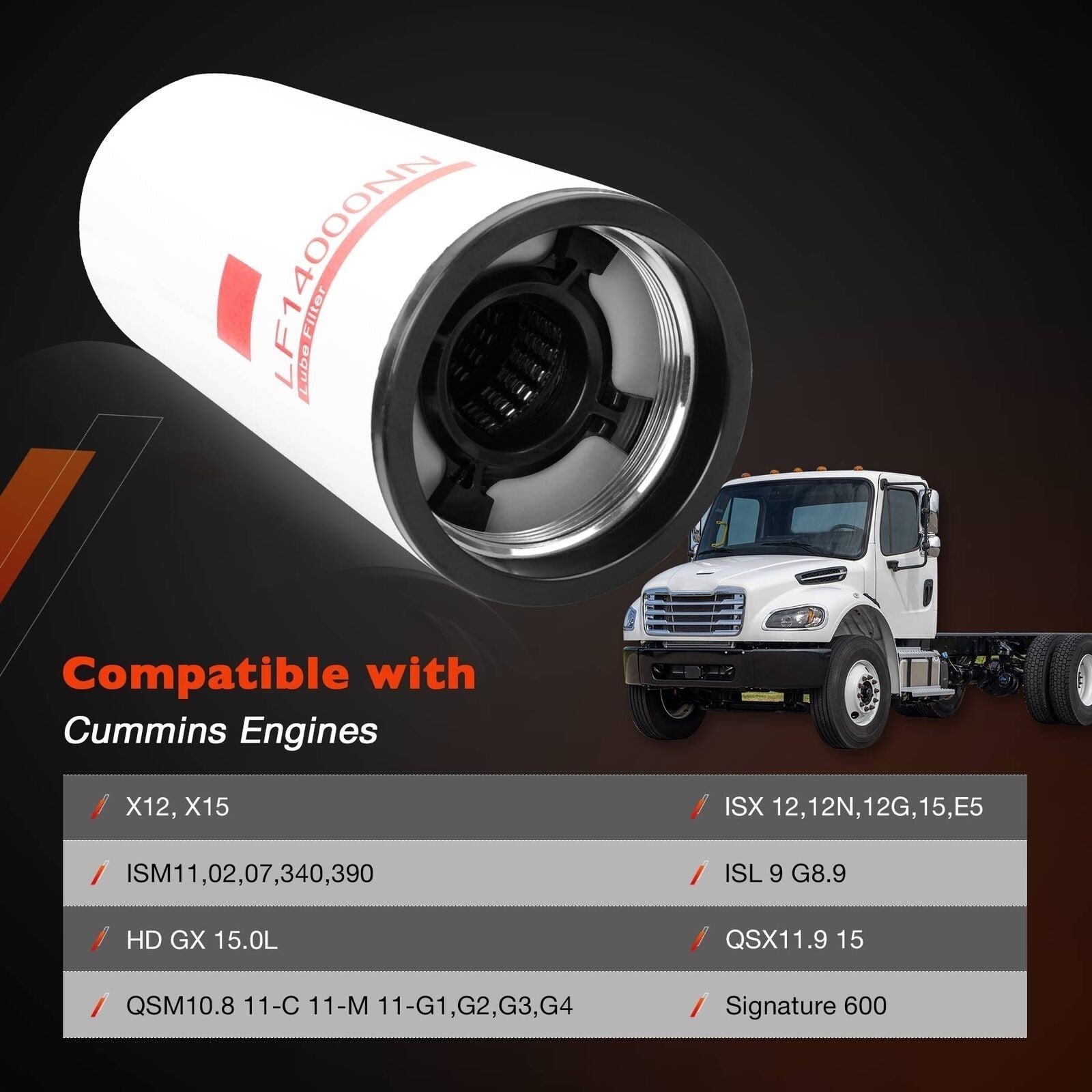 LF14000NN Oil Filters for Cummins Diesel Engines LF9080 LF9001 4367100 2 Pack