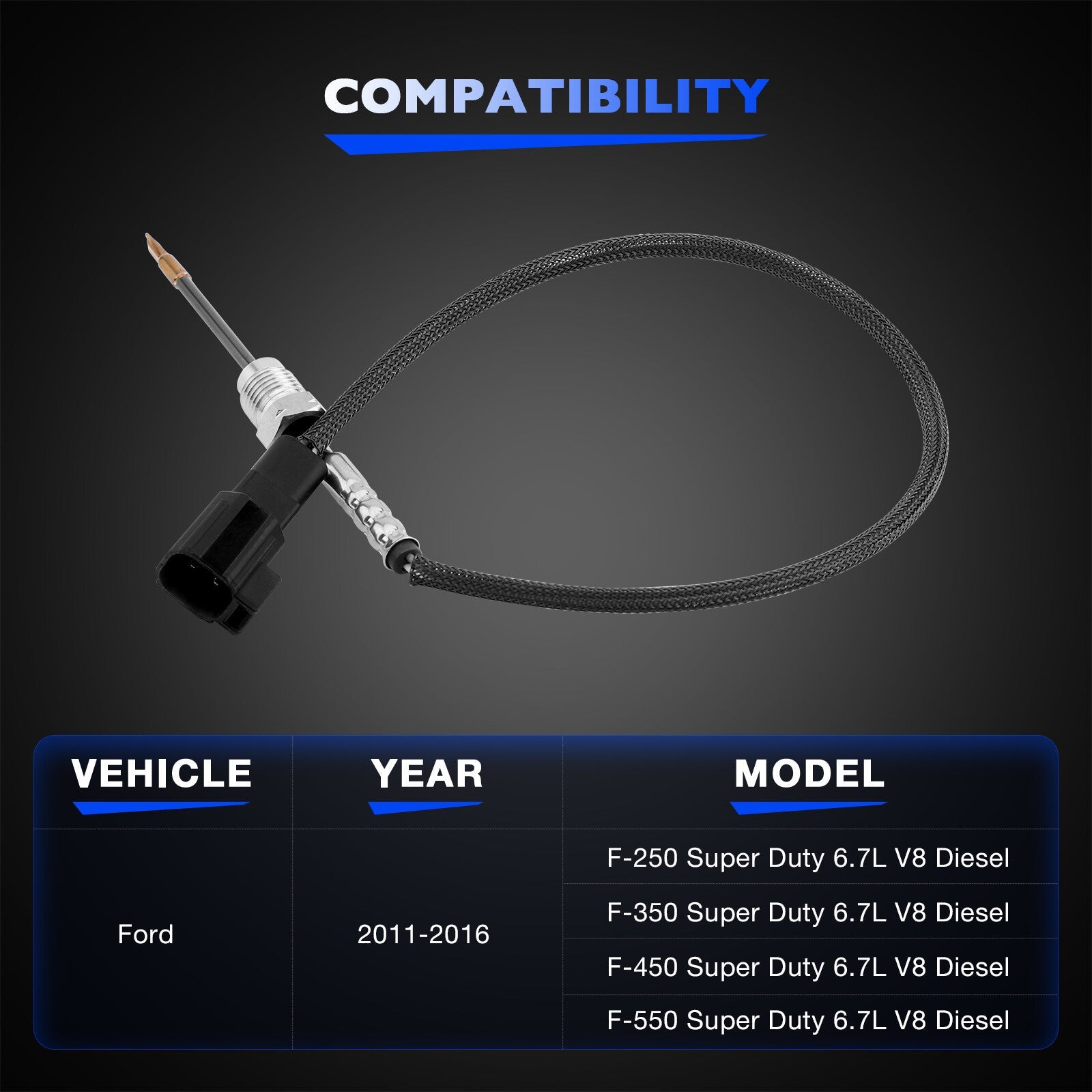 Exhaust Gas Temperature EGT Sensor for Ford F250 F350 F450 F550 Transit 250 350