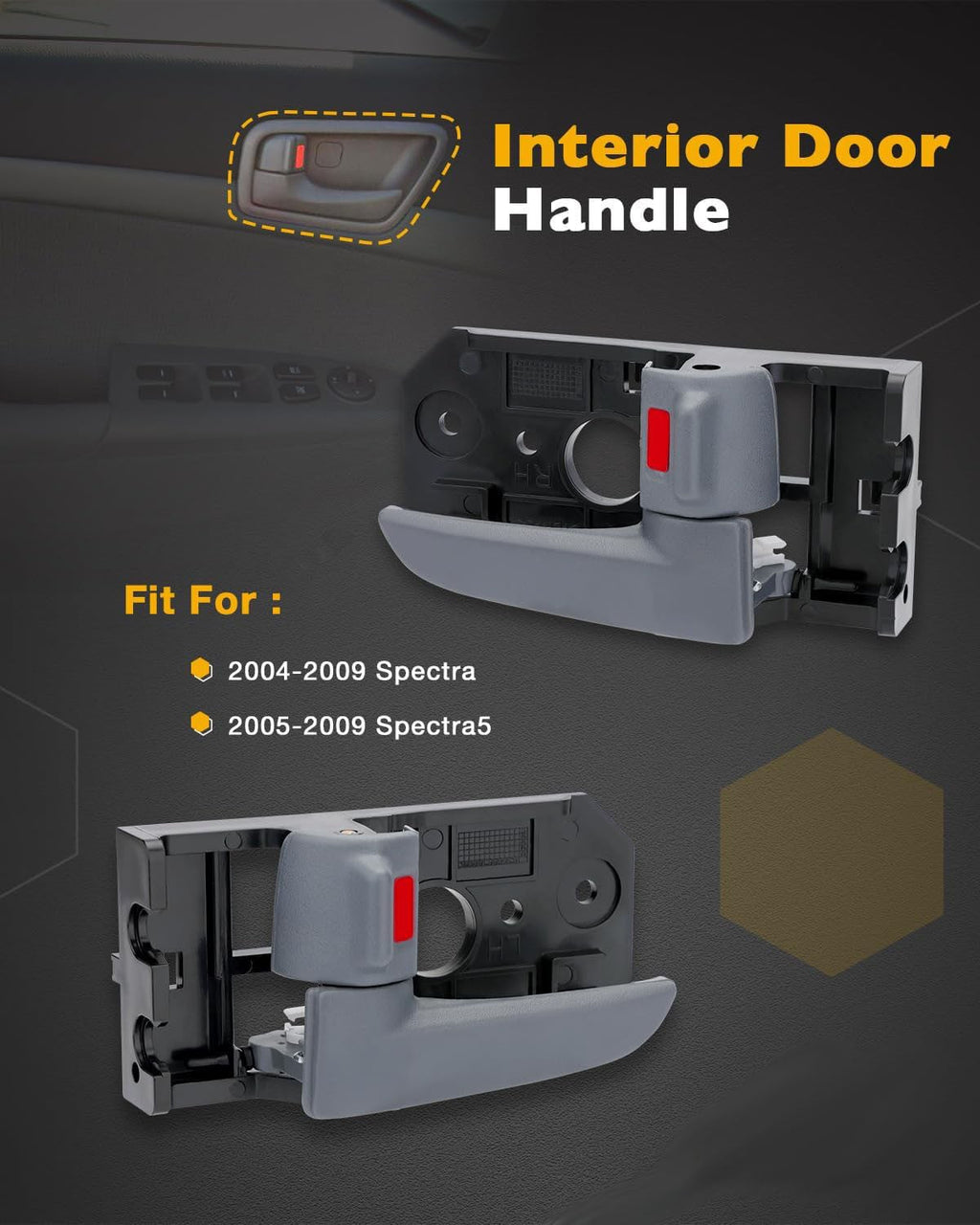 Interior Door Handle Front Rear Left & Right for Kia Spectra Spectra5 04 09 4X