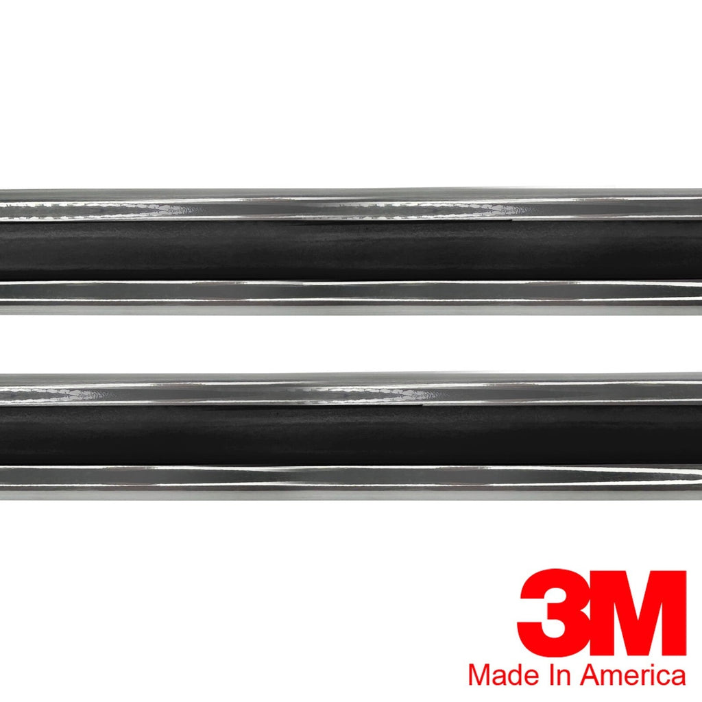 Vintage Style 1 1/8 Inch Black Chrome Side Body Trim Molding Formed Pointed Ends