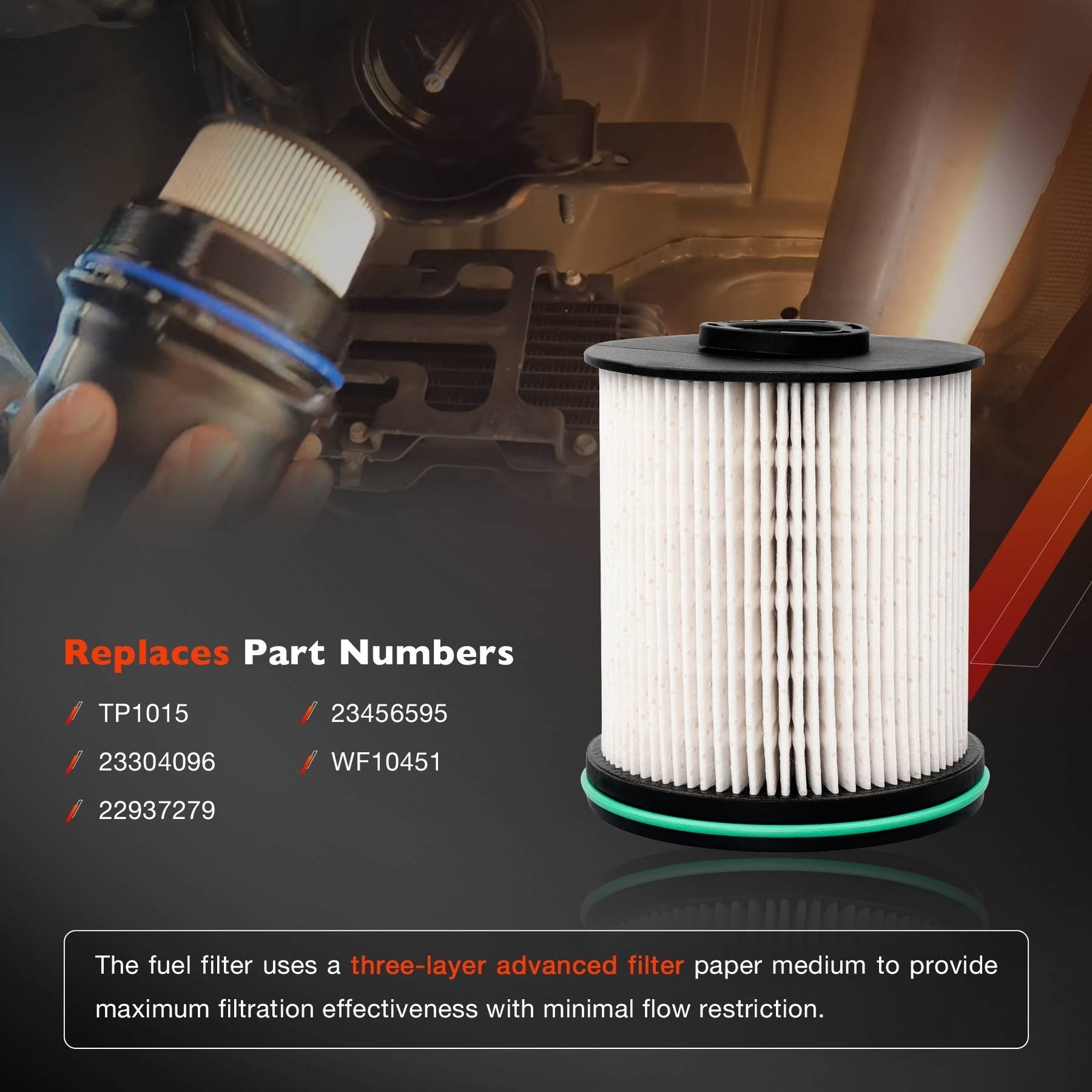 TP1015 PF26 6.6L Duramax Fuel Filter for Chevy Silverado for GMC Sierra 20 to 24