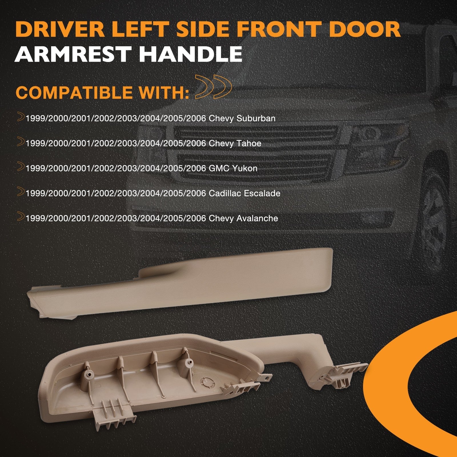Beige Door Armrest Handle Driver Passenger Side for Chevy Suburban GMC 1999 2006