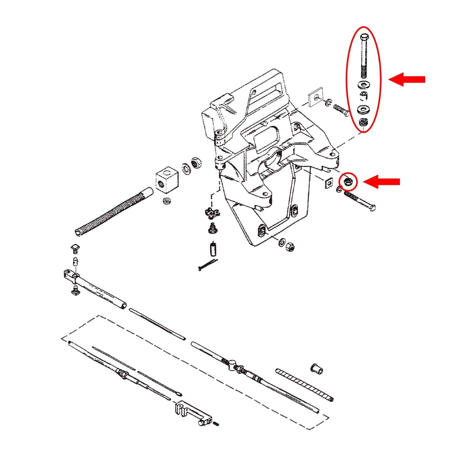 10 97934A1 18 2141 Bellhousing Rear Engine Transom Mount Bolt Kit for MerCruiser