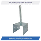 U Shaped 6x6 Deck Post Concrete Anchor Spike Fence Base Zinc Plated 2 Pack