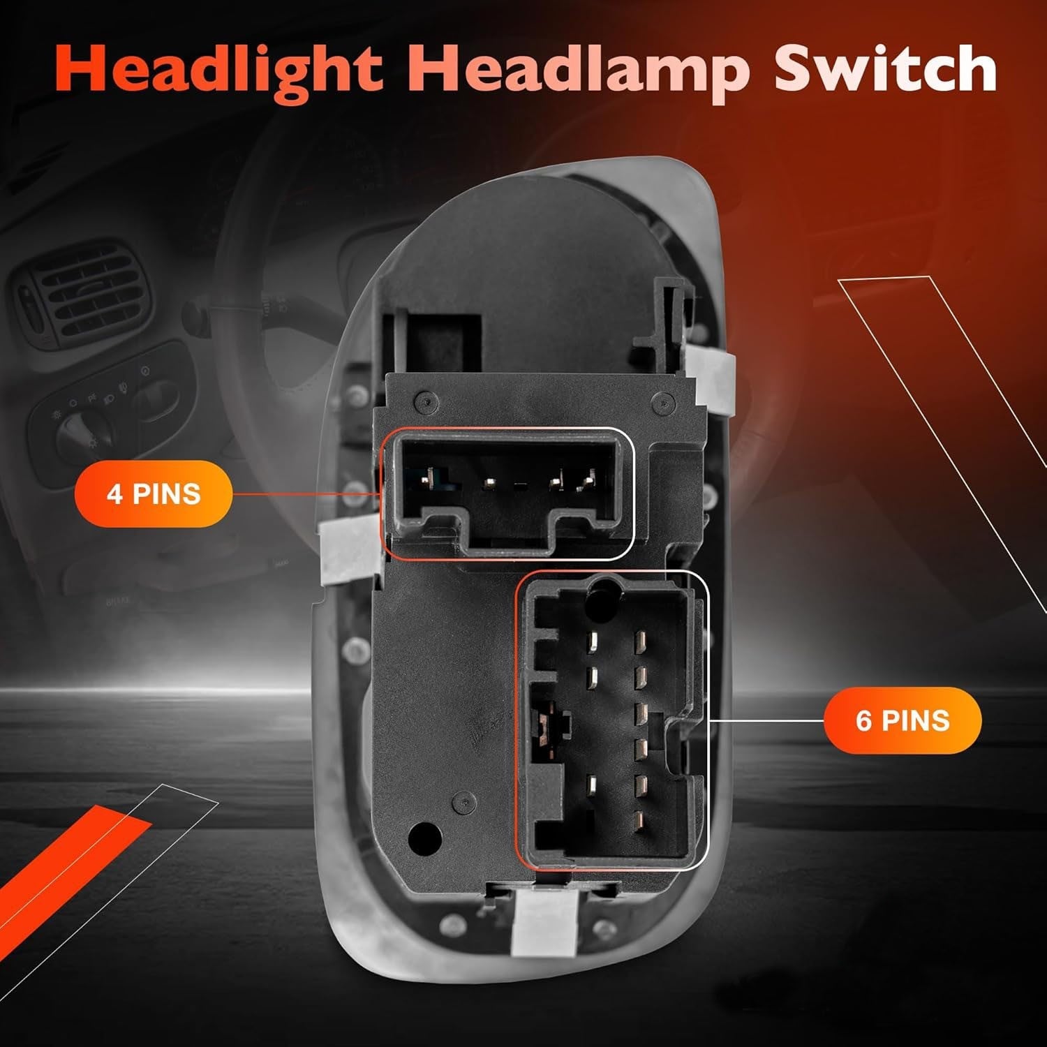 Headlight Switch with Fog Light Function for 2000 2004 Ford F150