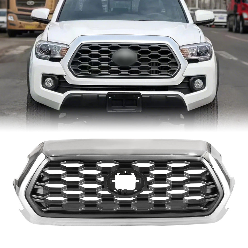 Front Upper Grille Assembly for Toyota Tacoma 2016-2022 Chrome Shell Outer