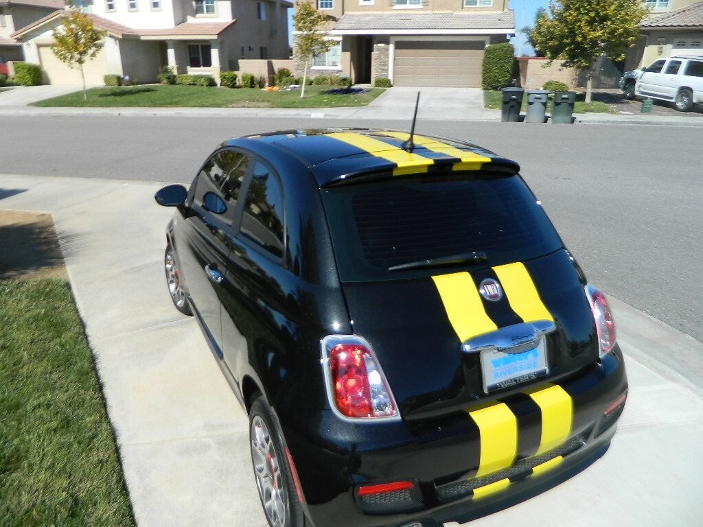 6 Inch Dual Vinyl Rally Stripes Racing Stripe Bonus Install Kit for Fiat 500