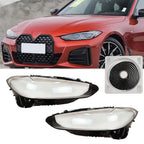New Pair Front Headlamp Lens Cover Glue 2020 2022 G22 G23 for BMW 4 Series