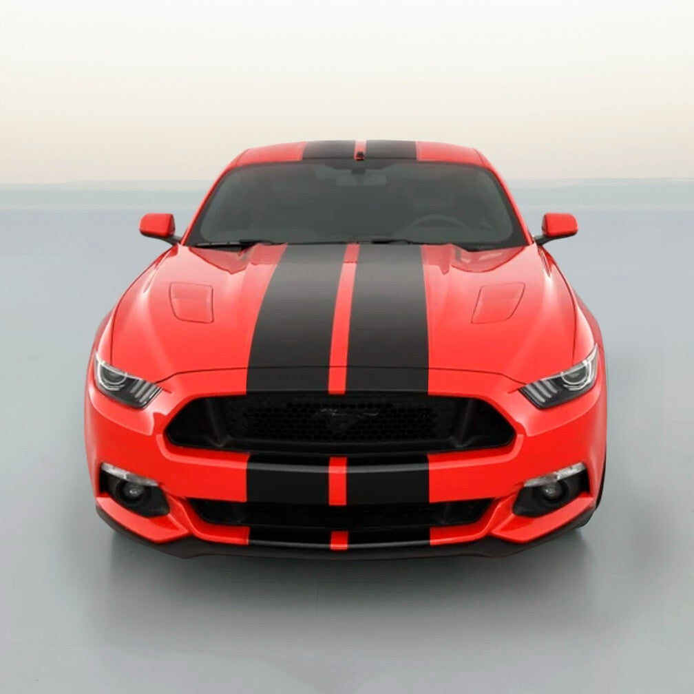 9 Inch Vinyl Rally Stripes Racing Stripe Kit Hood Trunk Roof For Ford Mustang