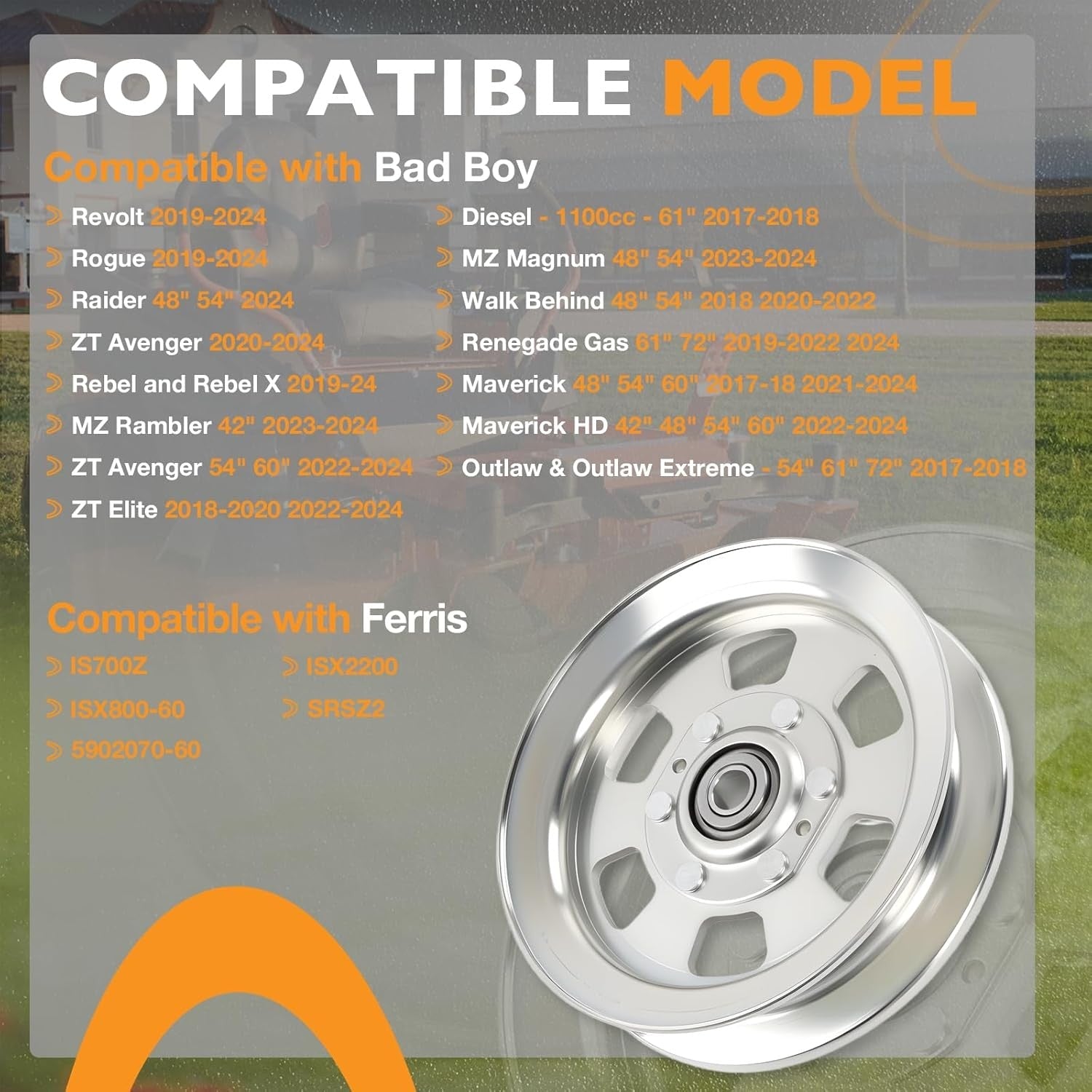 033805000 Flat Idler Pulley For Bad Boy Ferris Simplicity Snapper 48 52 54 2X