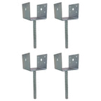 U Shaped 4x4 Deck Post Concrete Anchor Spike for Fence Post Base Zinc Plated 4