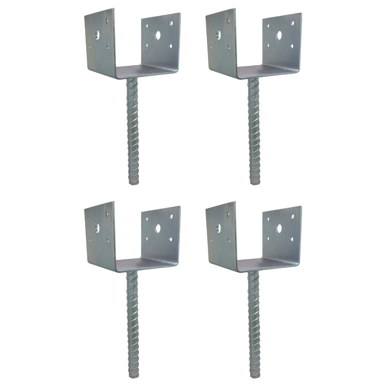 U Shaped 4x4 Deck Post Concrete Anchor Spike for Fence Post Base Zinc Plated 4