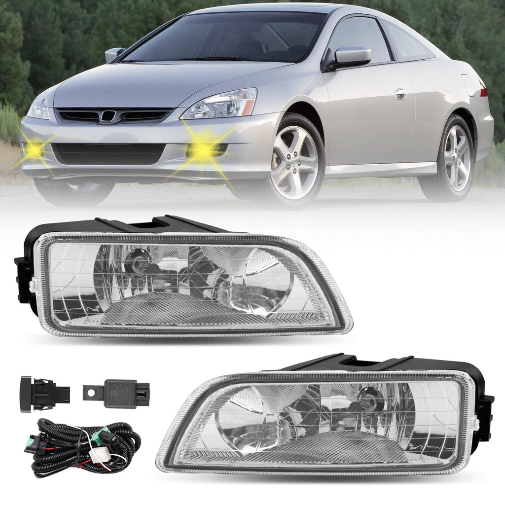 Front Fog Headlight Lamp w/ Bulbs and Harness Kit for Honda Accord 4-Door 03-07
