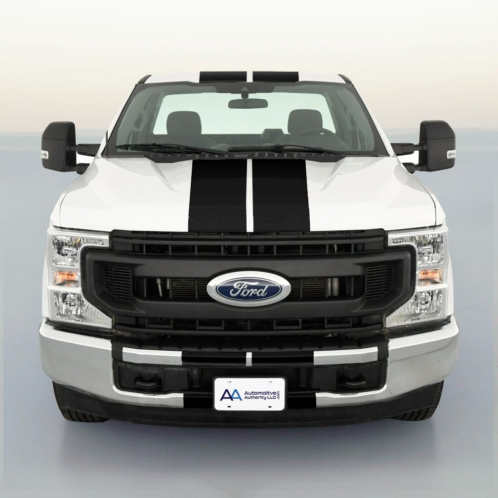 Dual 8 Inch Vinyl Rally Stripes Racing Stripe Full Truck Kit for Ford F250