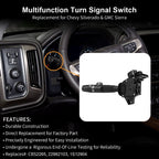 Turn Signal Wiper Hazard Switch for 2014 2021 Chevy Silverado GMC Sierra