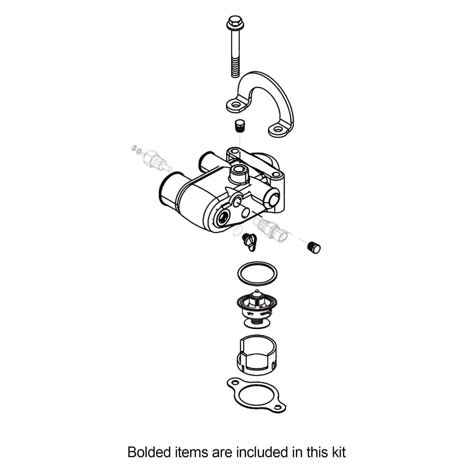Thermostat Housing Assembly Kit for MAG MerCruiser 4.3 6.3L MPI 350 863457A2