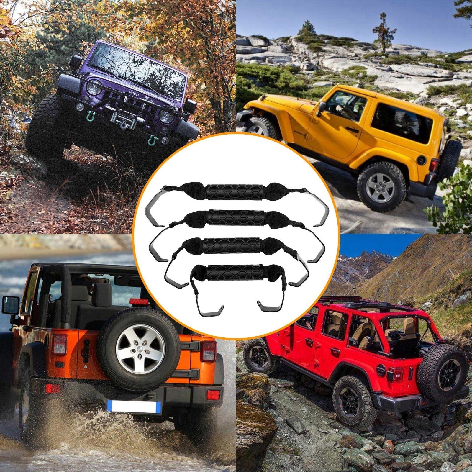 Roll Bar Grab Handles Grip Handles for 2018-2023 Jeep Wrangler Gladiator JL JT