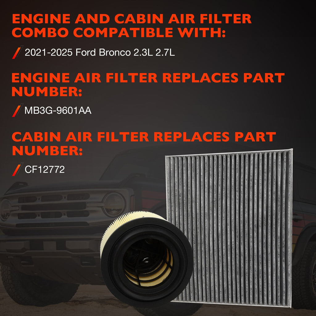CF12772MB3G9601AA Cabin Engine Air Filter for Ford Bronco 2021 2025 2.3L 2.7L 2X