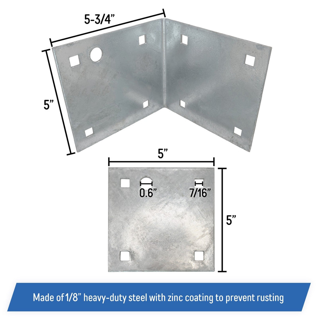 Stationary Floating Dock Inside Corner Kit 4 Inside Corners 8 Backer Plates
