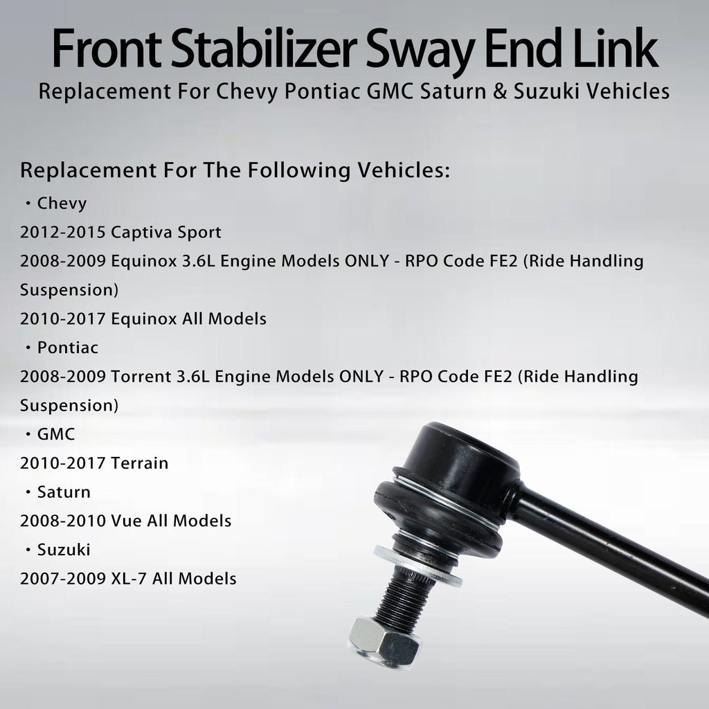Front Stabilizer Sway Bar End Links for Chevy Equinox GMC Terrain 2007 2017 2Pcs
