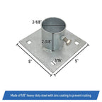 Stationary Dock Base Plate Hardware 5x5 Heavy Duty Galvanized Steel 2 Pieces