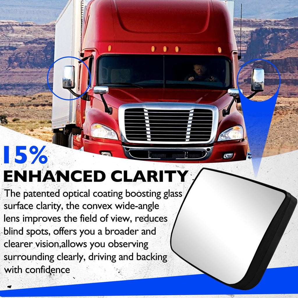 Hood Mirror Glass Convex for Freightliner Cascadia 2008 2017 Left or Right