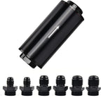 Universal 10 Micron Inline Fuel Filter with 6AN 8AN 10AN Adapters and 50mm