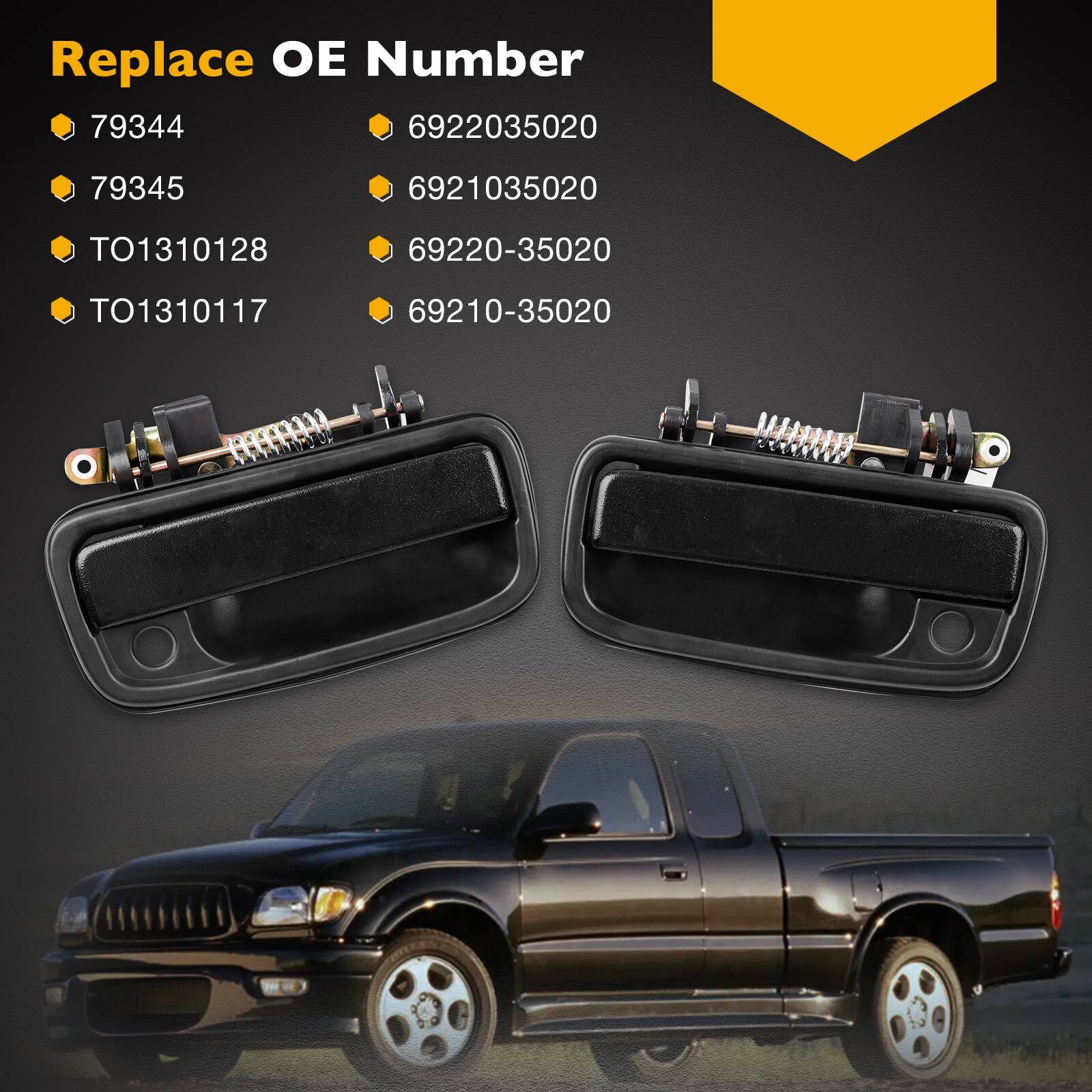 Exterior Door Handle Front Left Right for Dodge Ram 1500 2500 3500 1995-04 Set