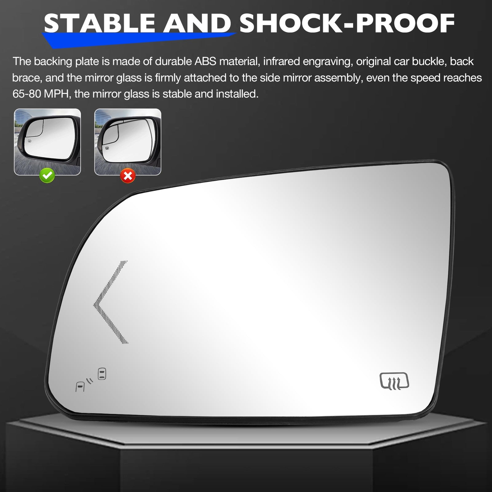 Heated Mirror Glass With BSM Signal Kit for Toyota Tundra 2007 2020 Left Right