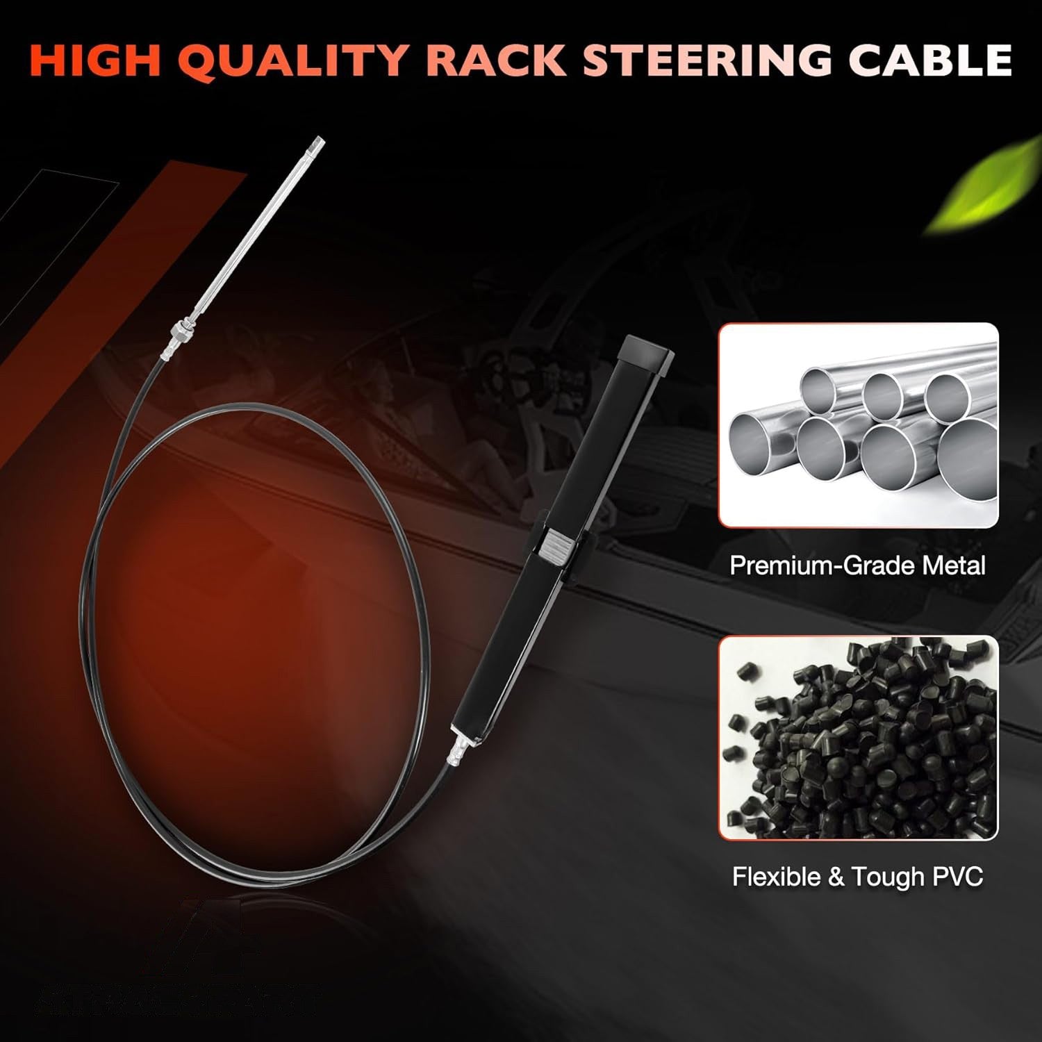 SS14115 15 FT Back Mount Steering Cable Kit for Seastar Teleflex Rack Steering