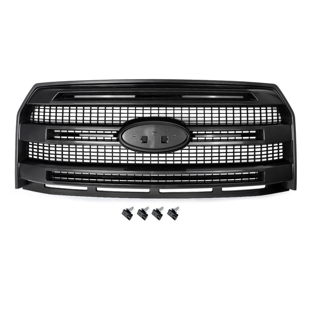 Matte Black Front Bumper Grille W/O Camera Hole for 2015-2017 for Ford F-150