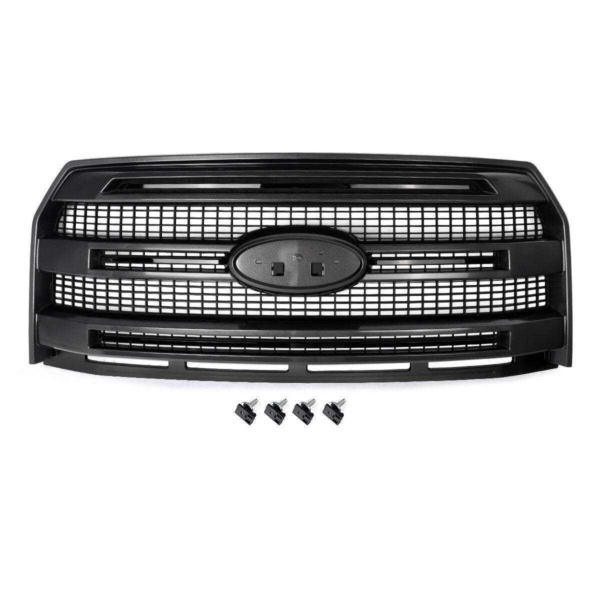 Matte Black Front Bumper Grille W/O Camera Hole for 2015-2017 for Ford F-150