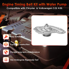 TCKWP295D Timing Belt Kit with Water Pump for Chrysler Volkswagen 05 11 3.5 4.0L