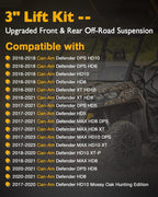 3in Lift Kit for Can Am Defender HD5 HD8 HD9 HD10 Front Rear Off Road Suspension