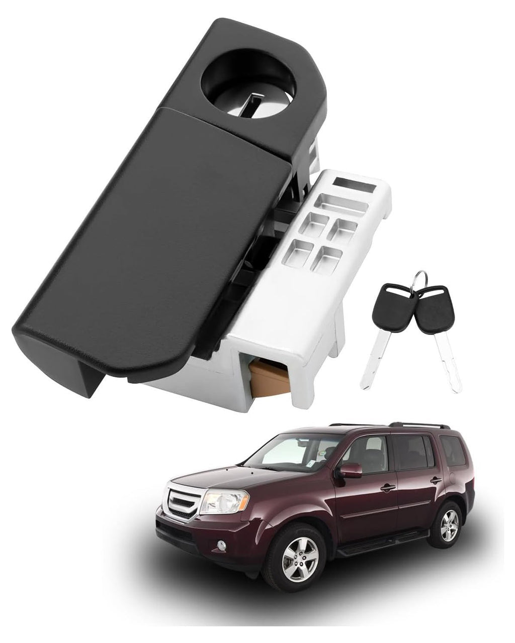 Glove Box Latch Handle Lock Cylinder Assy for Honda Pliot 2009 2015 Black