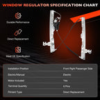Front Passenger Side Power Window Regulator w/Motor for Nissan Titan 2004 2015