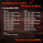 Master Power Window and Mirror Switch Control for Chevy GMC C K 1500 3500 Tahoe