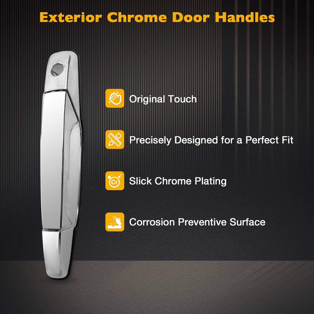 Exterior Door Handle Driver Side w/ Lock Cylinder for Chevy GMC Cadillac 07 13