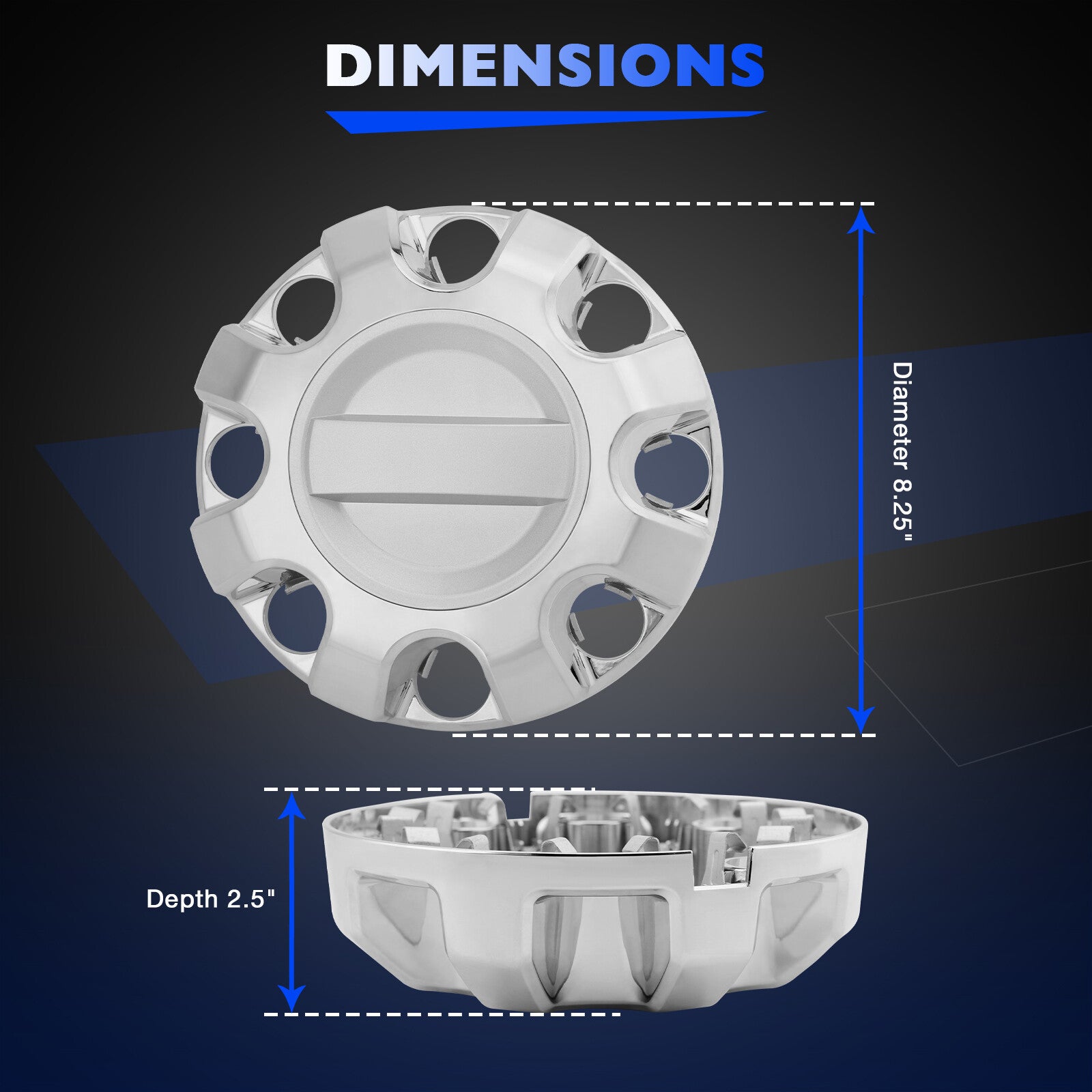 HC3Z1130E Front Rear Wheel Center Hub Cap Chrome for Ford F250 Super Duty 17 24
