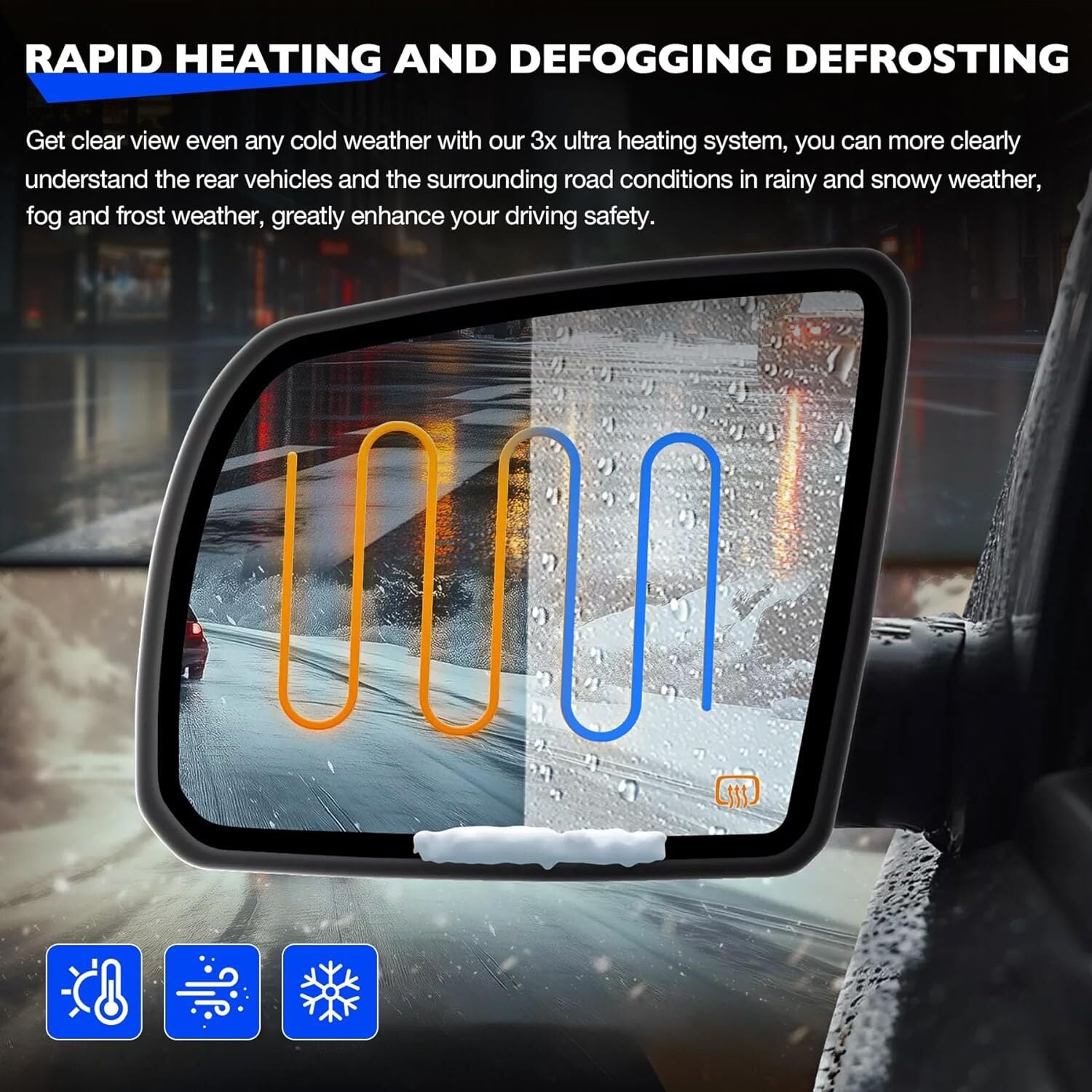 Heated Signal Left Driver Side Mirror Glass for Toyota Tundra Sequoia 2007 2020